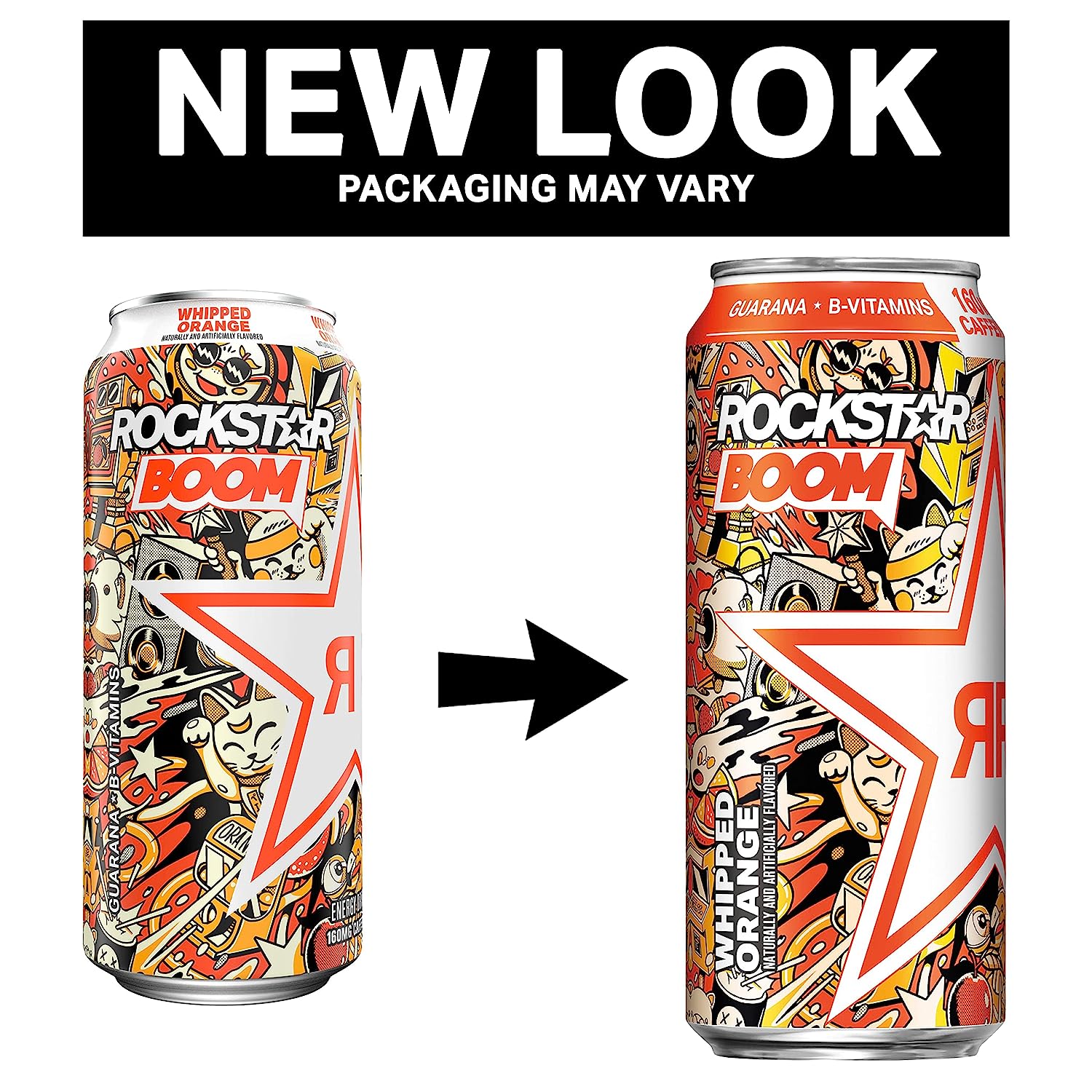 Rockstar Energy Drink Boom Whipped Orange, 16 Fl Oz (Pack of 12) - Image 2